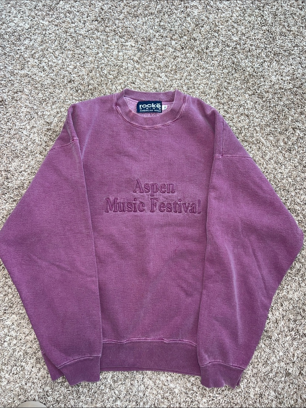 Rocke Gear Vintage 90’s Stone Wash Aspen Music Festival Sweatshirt - Plum Size M